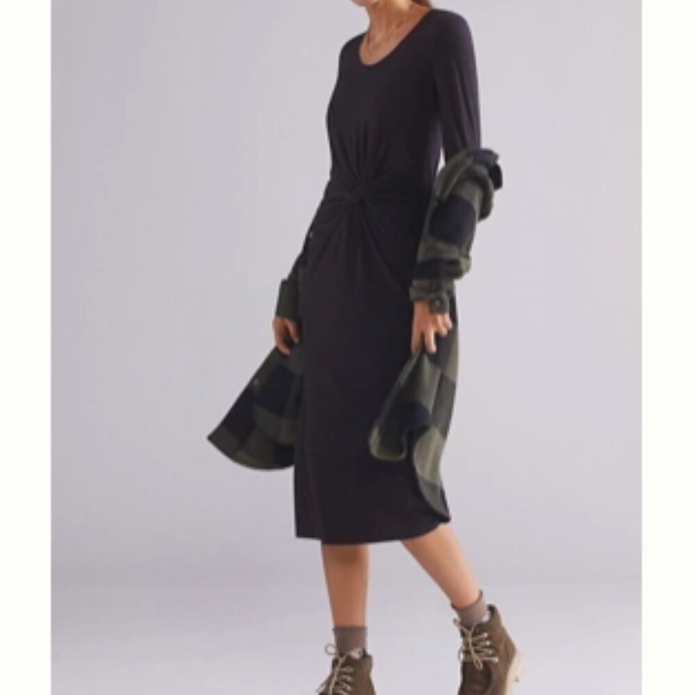 Sundry Twist-Front Midi Dress